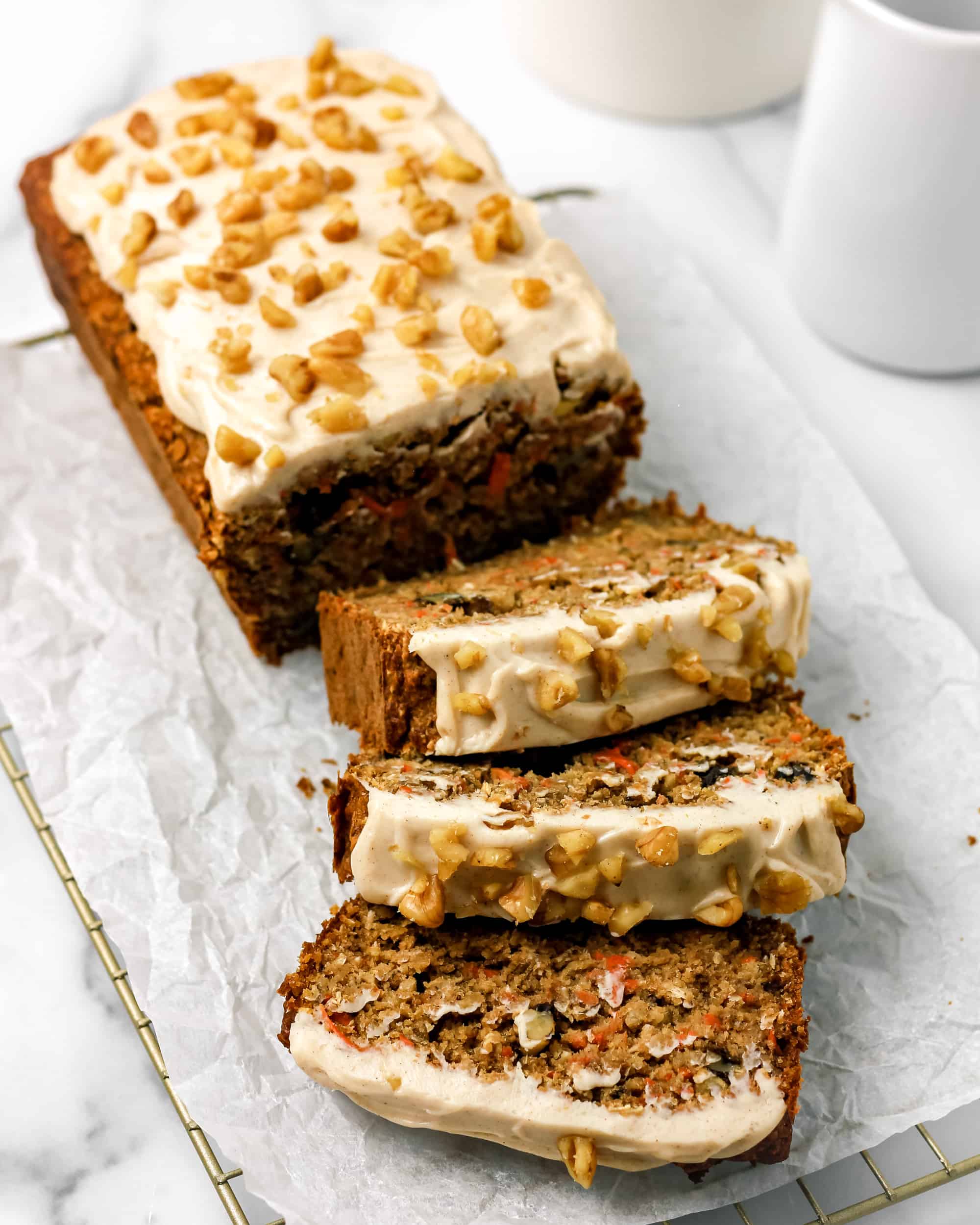 Gluten Free Oat Flour Carrot Cake Banana Bread With Cream Cheese
