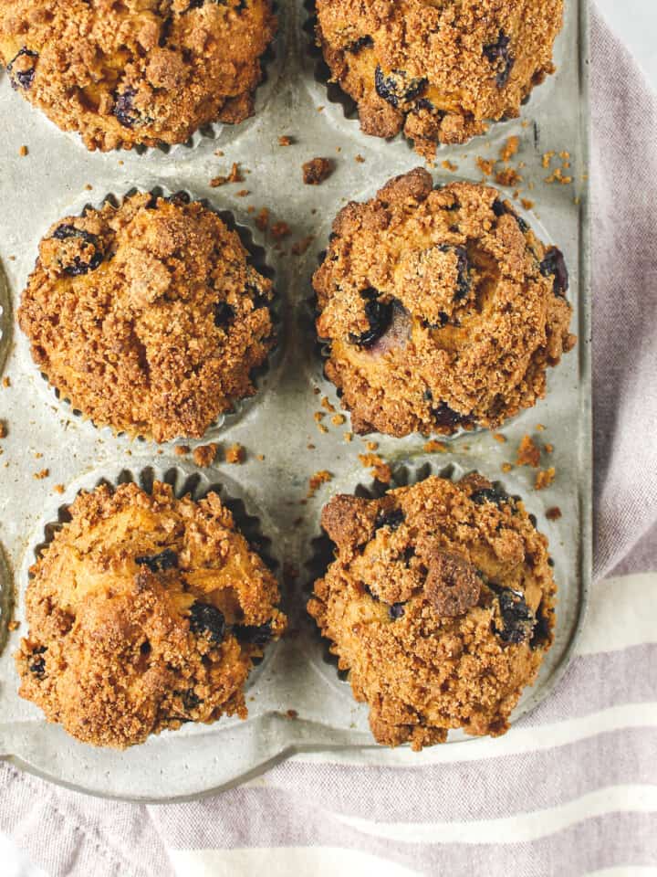 Healthier Gluten Free Bakery Style Blueberry Muffins