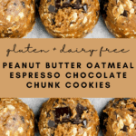 Gluten Free Peanut Butter Oatmeal Espresso Chocolate Chunk Cookies
