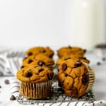 Healthy Gluten Free Pumpkin Chocolate Chip Muffins